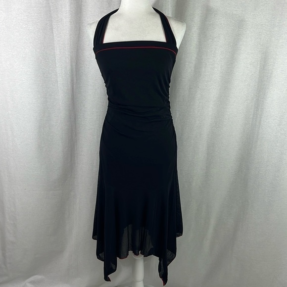 Vintage Y2K Speechless Black Handkerchief Halter Dress Womens M Dark Romantic - Picture 1 of 10
